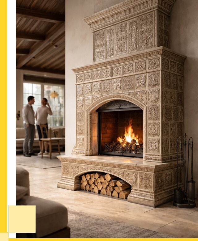 Купить изразцовый камин в Пушкине от 259325 р. | ЭриданПшк