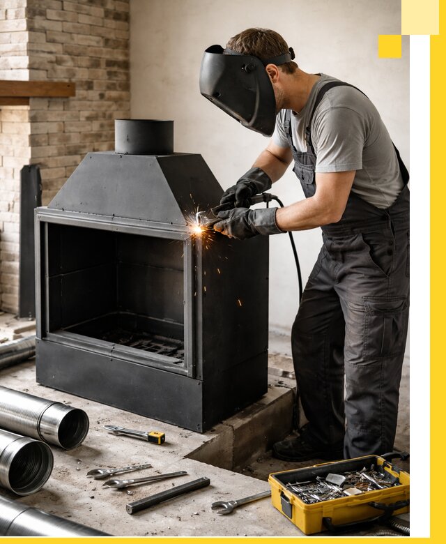 Продажа и установка металлических каминов в Пушкине под ключ