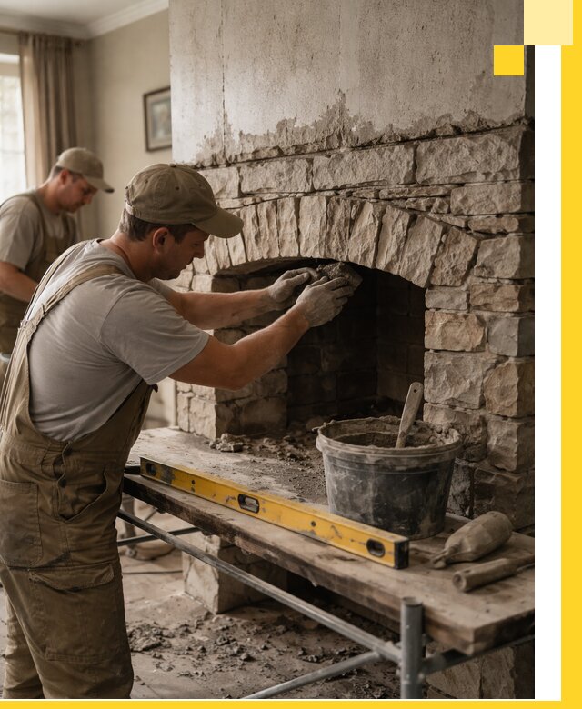 Изготовление каминов под ключ в Пушкине, монтаж и отделка