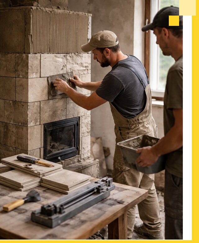 Профессиональная облицовка печей в Пушкине: керамика и камень