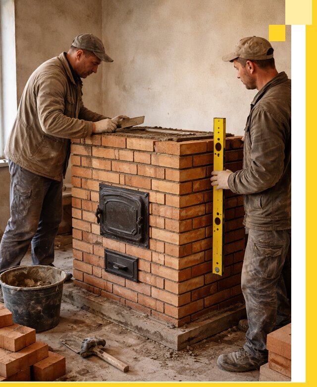 Отопительные печи под ключ в Пушкине, установка и сборка