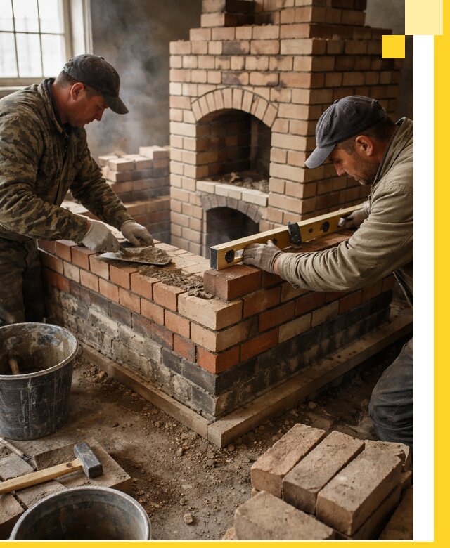 Изготовление и монтаж печей и каминов из кирпича в Пушкине