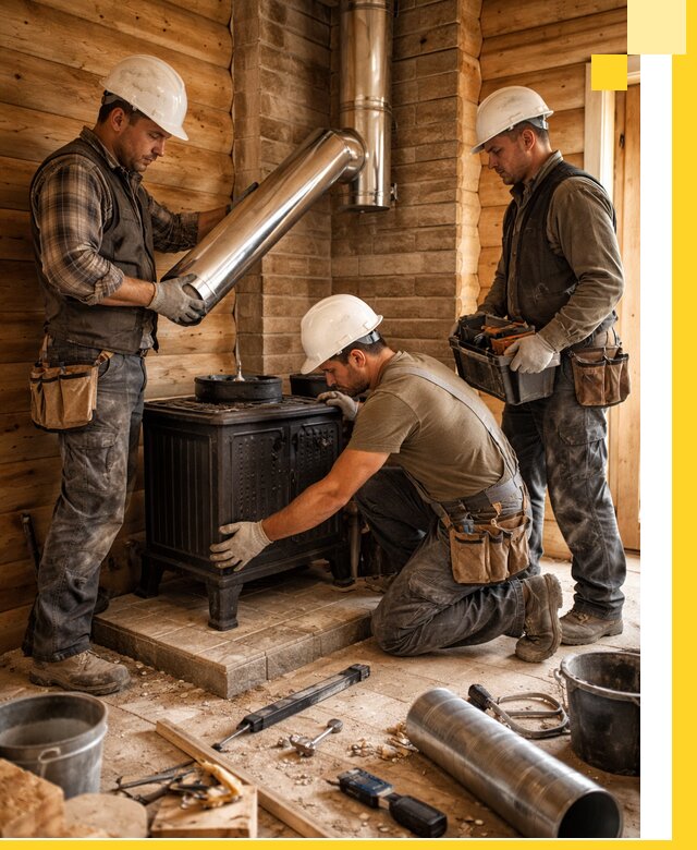 Профессиональный монтаж банных печей и дымоходов в Пушкине