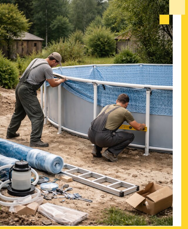 Установка и монтаж каркасных бассейнов в Пушкине под ключ