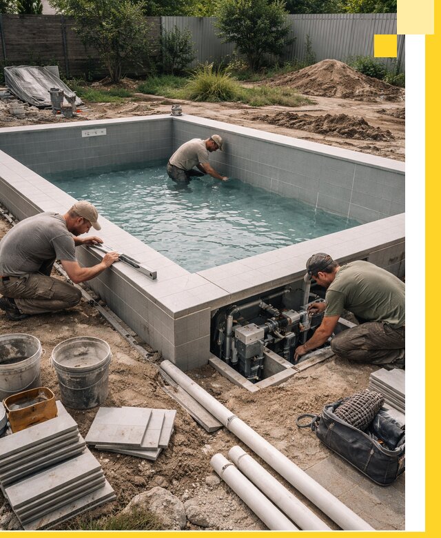 Строительство и монтаж бассейнов для дачи под ключ в Пушкине