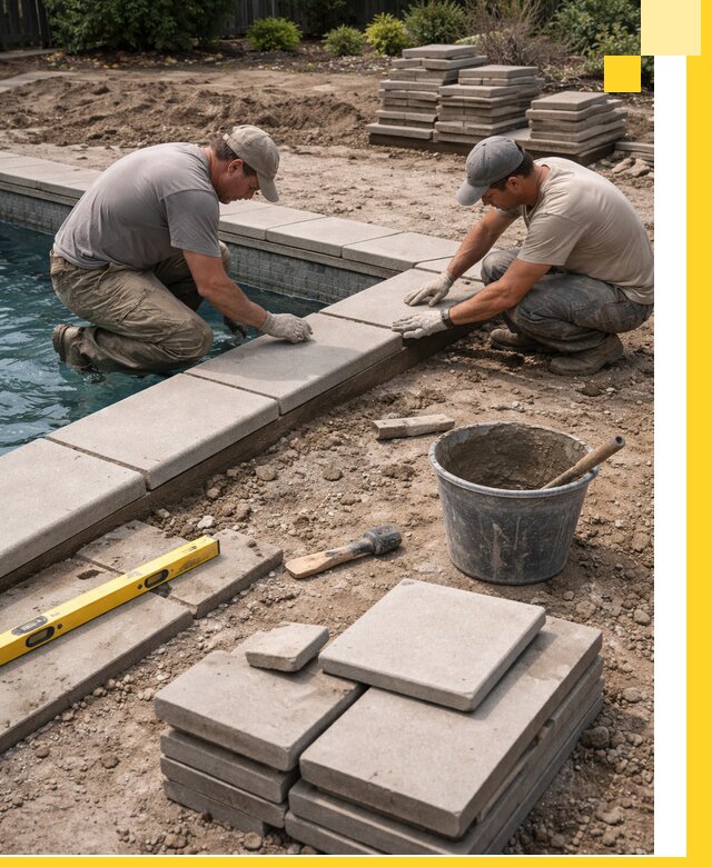 Установка и изготовление копингового камня для бассейнов в Пушкине