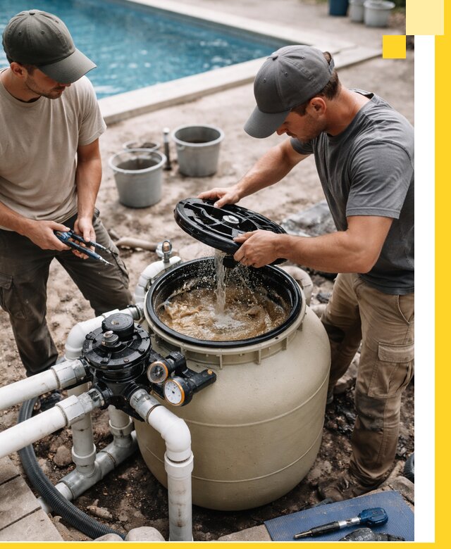 Установка и обслуживание песочных фильтров для бассейнов в Пушкине