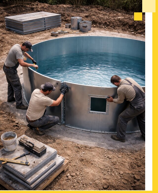 Круглые бассейны под ключ в Пушкине проектирование и монтаж