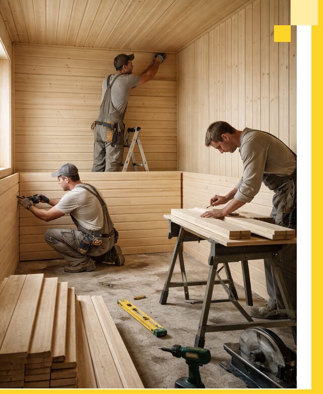 Обшивка саун в Пушкине из натуральной древесины под ключ