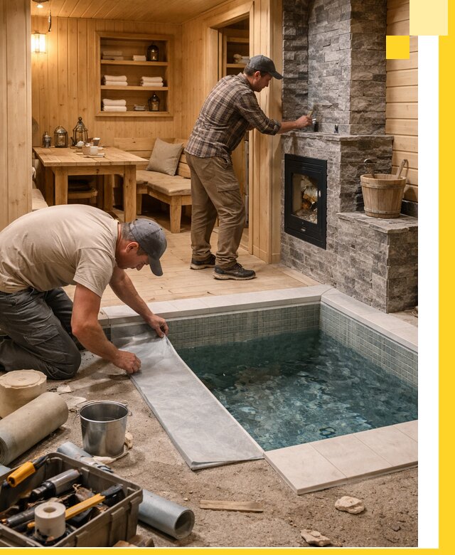 Строительство бань с комнатой отдыха под ключ в Пушкине