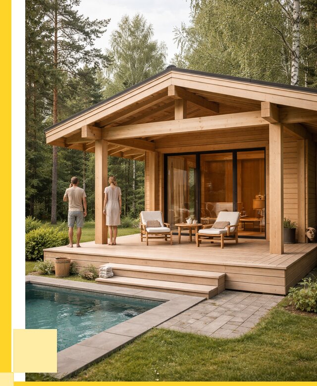 Бани с террасой под ключ в Пушкине от 622380 р. | ЭриданПшк