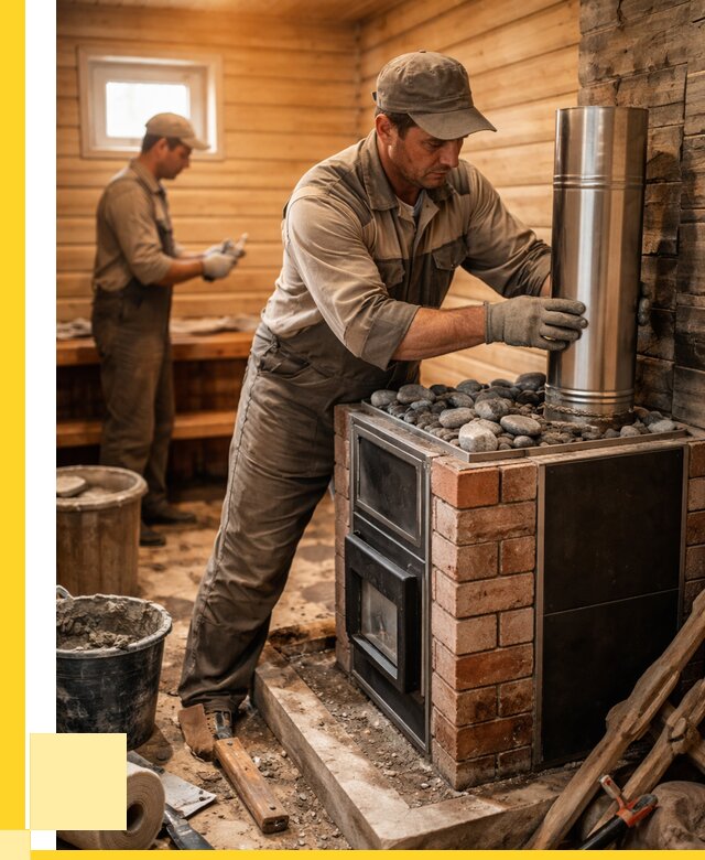 Монтаж печи в бане под ключ в Пушкине от 20746 р. | ЭриданПшк