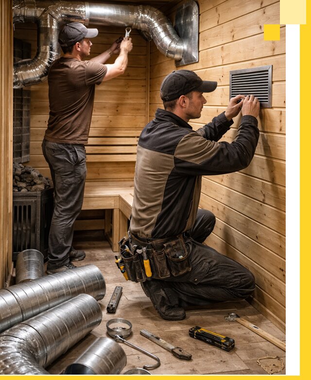 Проектирование и монтаж вентиляции бани в Пушкине под ключ