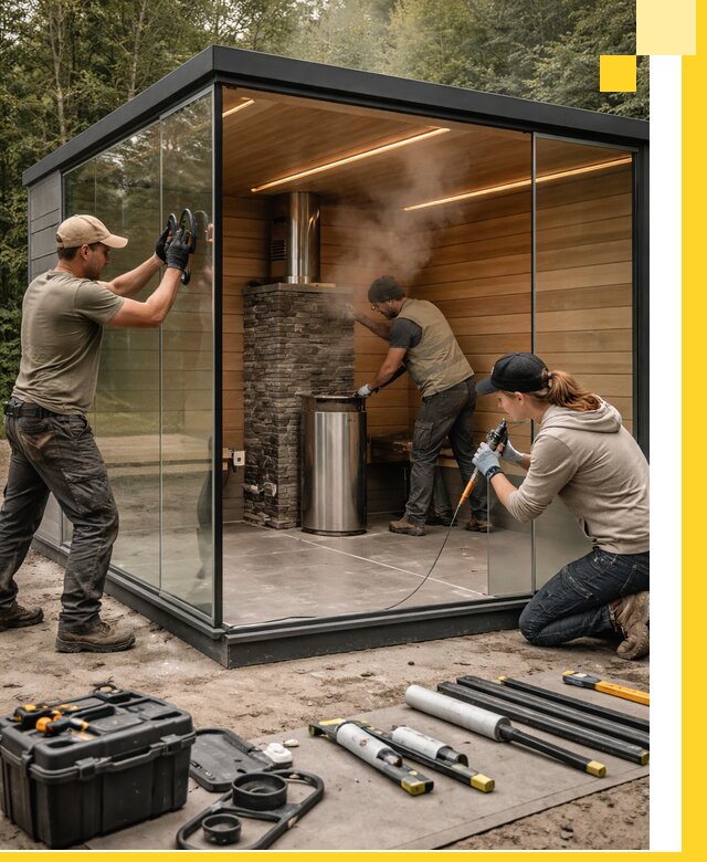 Проектирование и строительство стеклянных бань в Пушкине